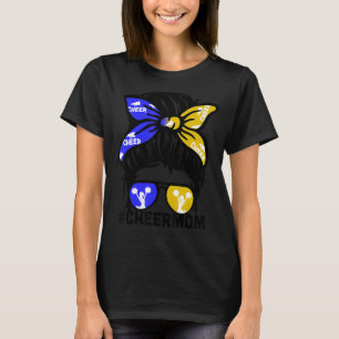 Cheer Mor Mamma Blue & Guld CheerLeader Mamma Mes T Shirt