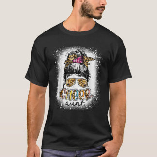 Cheer Moster Leopard Messy Bun CheerLeader Mor D T Shirt