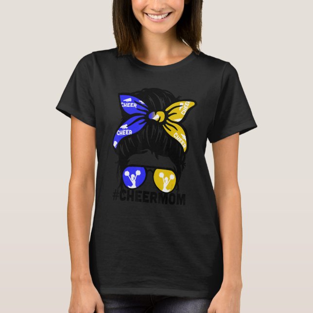 Cheer Mother Mama Blue & Gold Cheerleading Mom Mes T Shirt (Framsida)