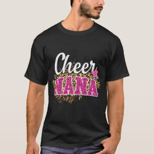 Cheer Nana Biggest Fläkt Leopard Print and Pom Pom T Shirt