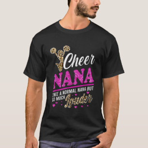 Cheer Nana Biggest Fläkt Leopard Print and Pom Pom T Shirt