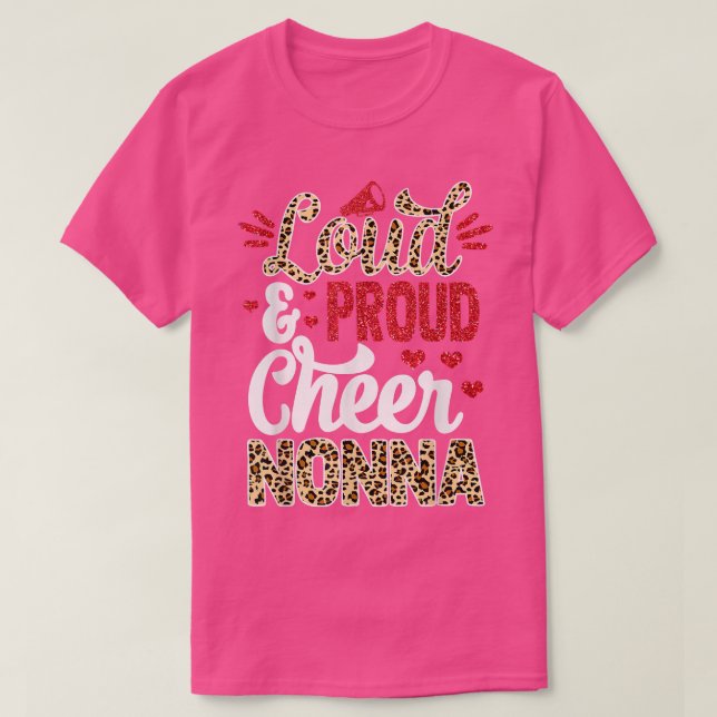 Cheer Nonna Biggest Fläkt Leopard Print and Pom Po T Shirt (Design framsida)