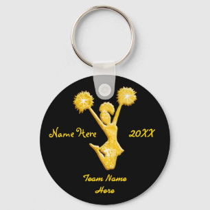 Cheer-nyckelkedjor för svart och Guld-Personlig Nyckelring