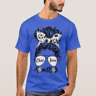 Cheer Ocer Mamma, båda Messy Bun Hair-glasen T Shirt