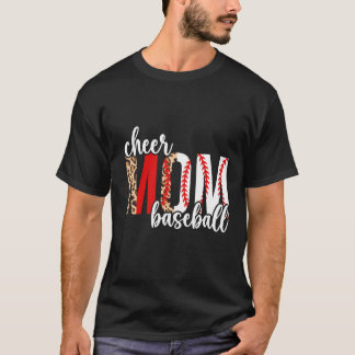 Cheer och Baseball Mamma Leopard Baseball & Cheerl T Shirt