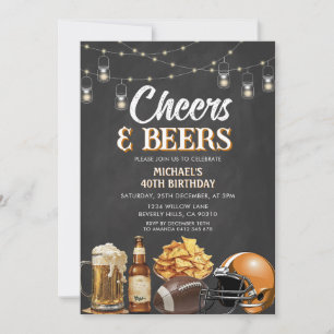 Cheer & Öl Vuxen Birthday Chalkboard Ljus Inbjudningar