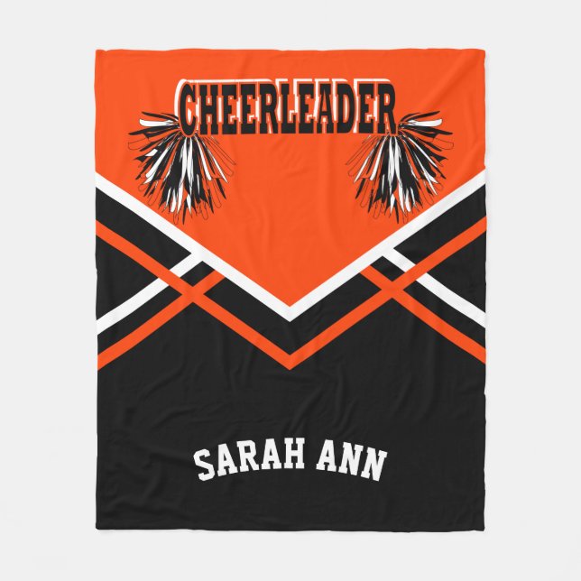 Cheer Orange 📣 CheerLedare Outfit Stil Fleecefilt (Framsidan)