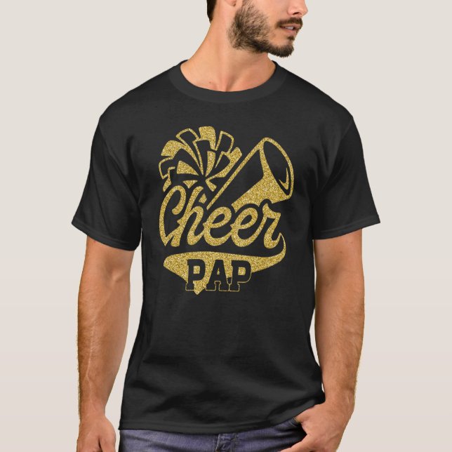 Cheer Pap Biggest Fan Cheerleader Father's Day T Shirt (Framsida)