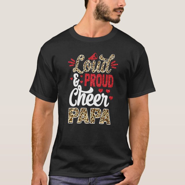 Cheer Pappa Biggest Fläkt Leopard Print and Pom Po T Shirt (Framsida)