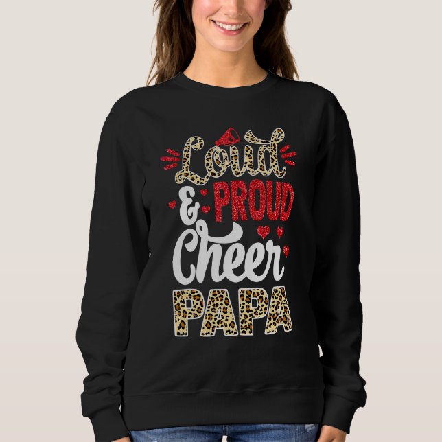 Cheer Pappa Biggest Fläkt Leopard Print and Pom Po T Shirt (Framsida)