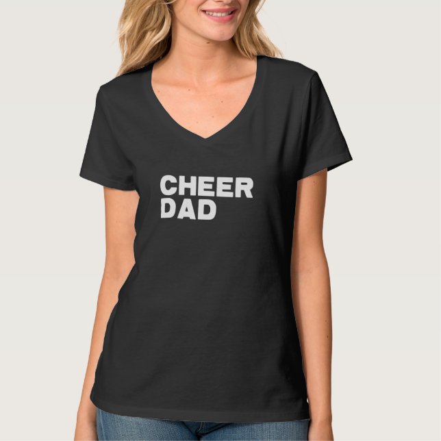Cheer Pappa Fars dag CheerLeader Kärlek Cheerdanci T Shirt (Framsida)