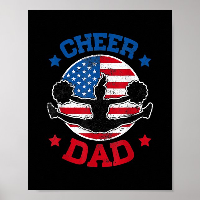 Cheer Pappa Proud Fars dag Cheerlead Girl Poster (Framsidan)