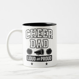 Cheer Pappa Shirt Loud och Proud Cheerlead Två-Tonad Mugg