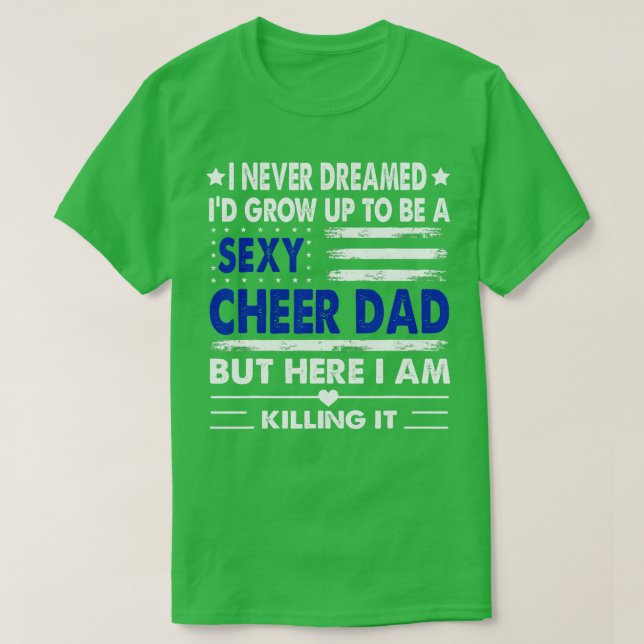 Cheer Pappa Us Flagga Cheerledande Cheerledare Far T Shirt (Design framsida)
