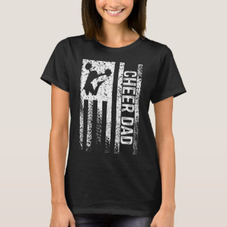 Cheer Pappa Vintage American Flagga CheerLedare T Shirt