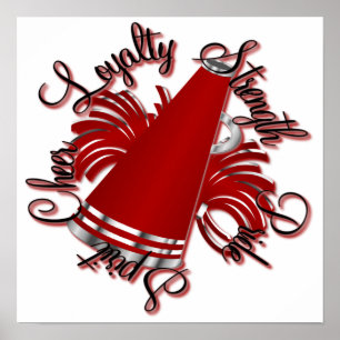 Cheer Red and Silver Quties Poster