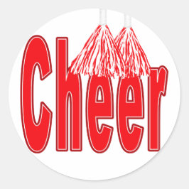 Cheer Red Stickers Runt Klistermärke