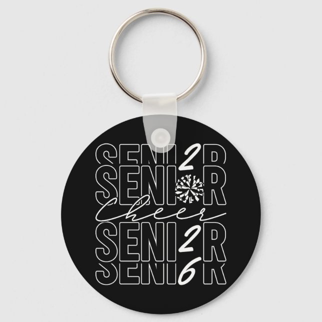 Cheer Senior 2026 Metal Circle Keychain Nyckelring (Framsida)