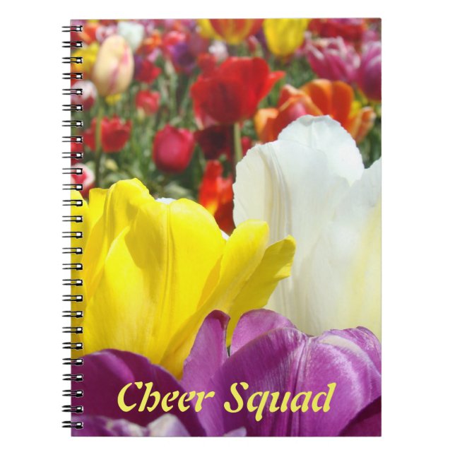 Cheer Squad anteckningsbok Färgglada Tulpan Blommo (Framsidan)