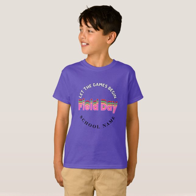 Cheer Squad för lila färg-teamet i fält T Shirt (Hel framsida)