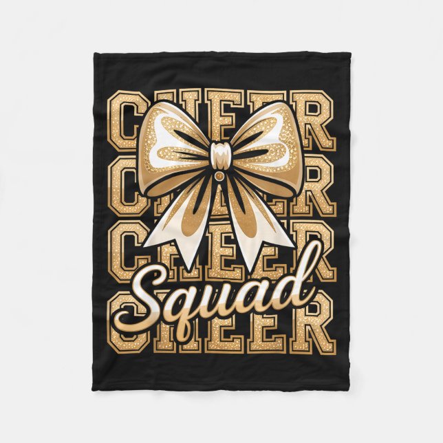 Cheer Squad Gold Funny Srt Cheerleader Cheerleadin Fleecefilt (Framsidan)