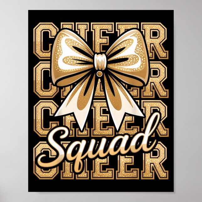 Cheer Squad Gold Funny Srt Cheerleader Cheerleadin Poster (Framsidan)