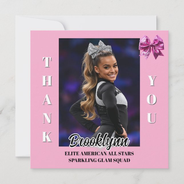 Cheer Team Cheerleader Thank You Cards Tack Kort (Framsida)