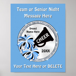 Cheer Team eller Senior Night Cheer Poster idéer