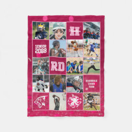 Cheer Team Senior Night Custom Photo Pink Confetti Fleecefilt