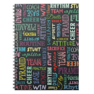 Cheer Terms on Chalkboard Anteckningsbok Med Spiral