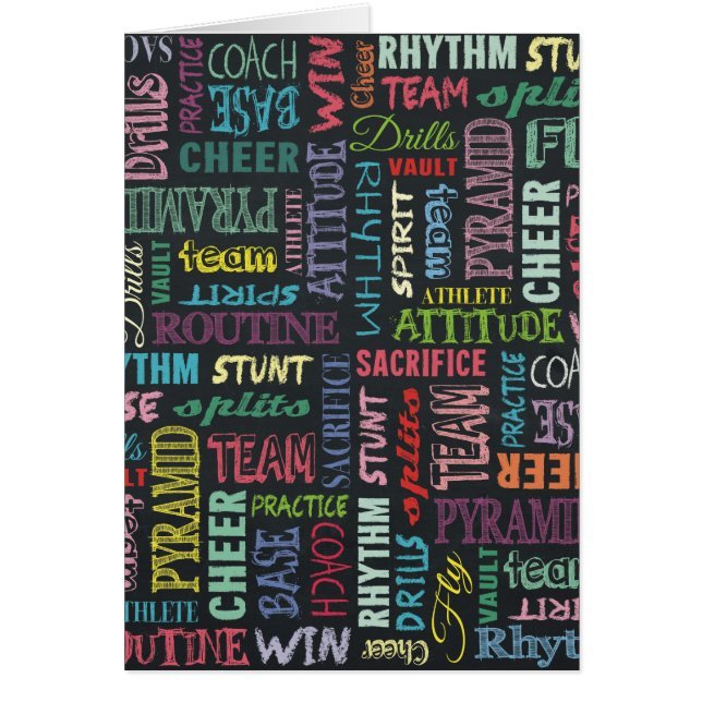 Cheer Terms on Chalkboard Hälsningskort (Framsidan)