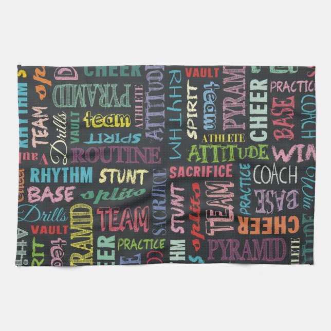 Cheer Terms on Chalkboard Kökshandduk (Horisontell)