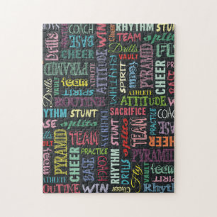 Cheer Terms on Chalkboard Pussel