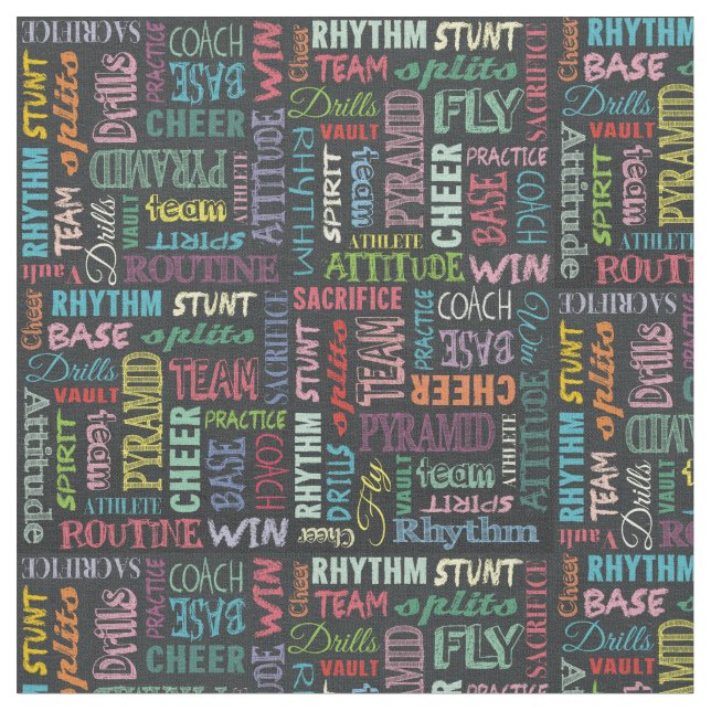 Cheer Terms on Chalkboard Tyg (Närbild)