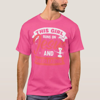 Cheer Tjej Denna Tjej Kör På Jesus Och Cheerleadin T Shirt