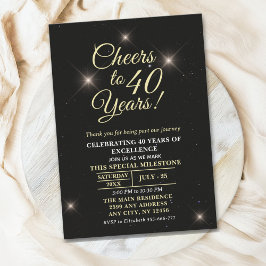 Cheer to Forty Years - 40th Anniversary Inbjudningar