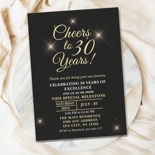 Cheer to Thirty Years - 30th Anniversary Inbjudningar (Skapare uppladdad)