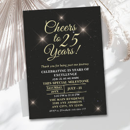 Cheer to twenty-five Years - 25th Anniversary Inbjudningar