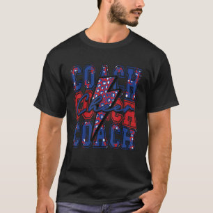 Cheer tränare Blixtstråle Cheer Leopard Blå Röd T Shirt
