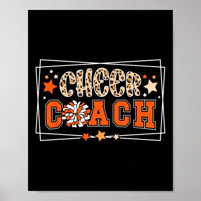 Cheer-tränare Leopard Cheerleading-tränare Cheerle Poster (Framsidan)