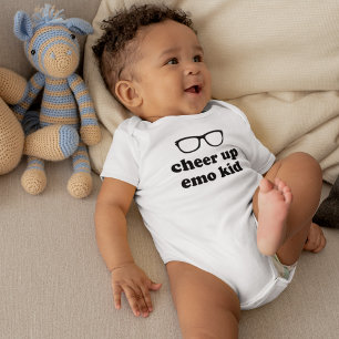 Cheer Up Emo Kid Glasögon från Hipster Baby T Shirt