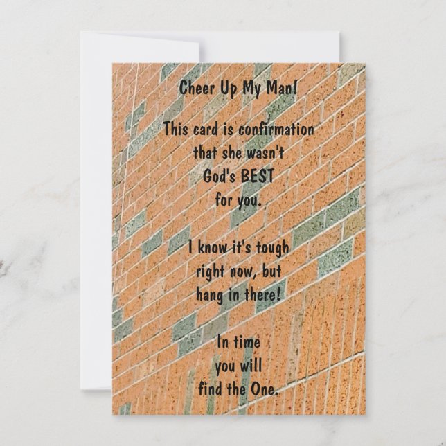 Cheer Up Man! Platt hälsningskort (Framsida)