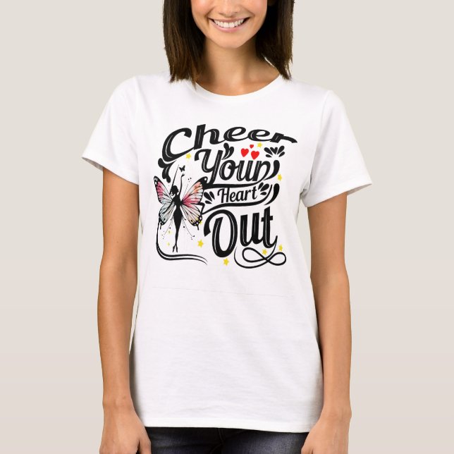 Cheer Your Heart Out Fairy Cheerleader Shirt T Shirt (Framsida)
