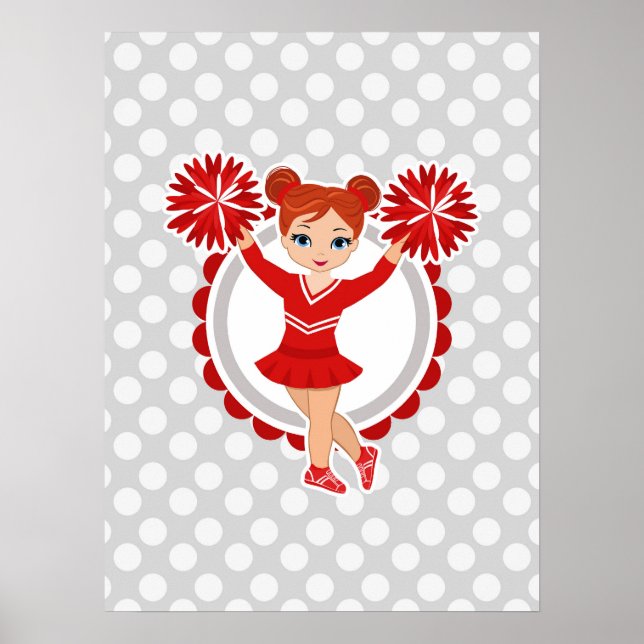 Cheeraker - Cute Red Rödhårig Cheer Poster (Framsidan)