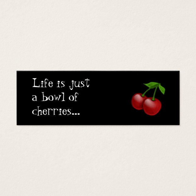 Cheerbomb MiniCard: Bowl of Cherries Litet Visitkort (Framsidan)