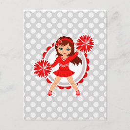 Cheerester - Cute Red Brunette Cheer Vykort