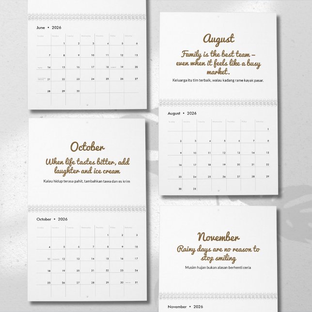 Cheerful 2026 Quote Calendar Kalender (Skapare uppladdad)
