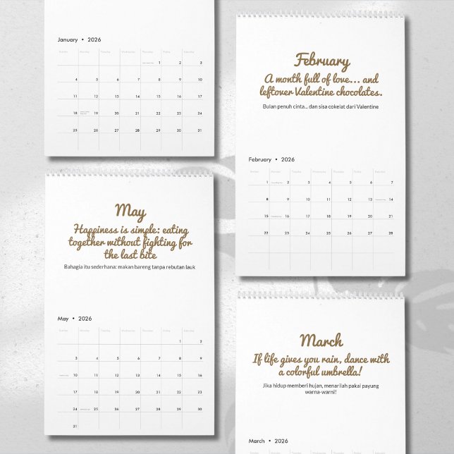 Cheerful 2026 Quote Calendar Kalender (Skapare uppladdad)