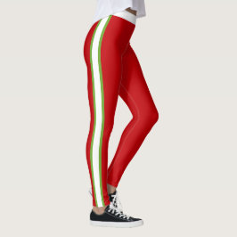 Cheerful and Festive Red White and Grönt Leggings