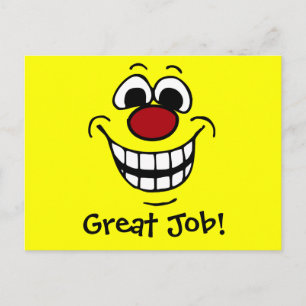 Cheerful Ansikte Grumpey Vykort